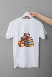 Чорно-біла символьна схема чашки та книг — зображення 9
