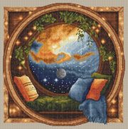 Космічне вікно — кольорова схема вишивки хрестиком із зоряним небом — зображення 9
