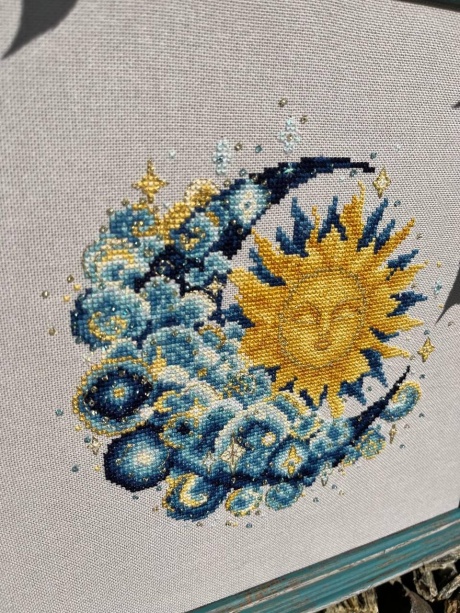 Зірки, підсвічені ниткою Kreinik, по краю дизайну — зображення 10