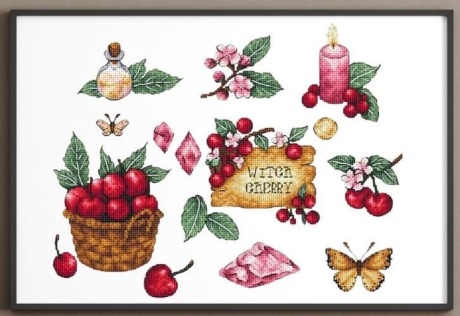 Witch Cherry — схема для вишивки хрестиком (PDF)