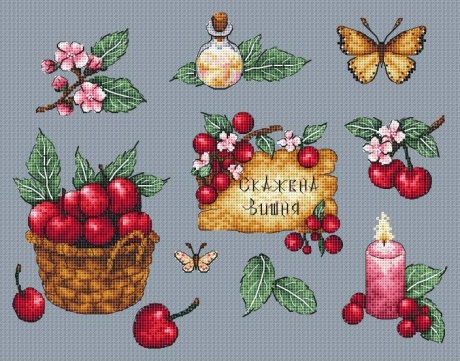 Witch Cherry — схема для вишивки хрестиком (PDF)