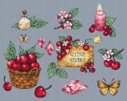 Дві золоті метелики над квітучою гілкою, деталь схеми